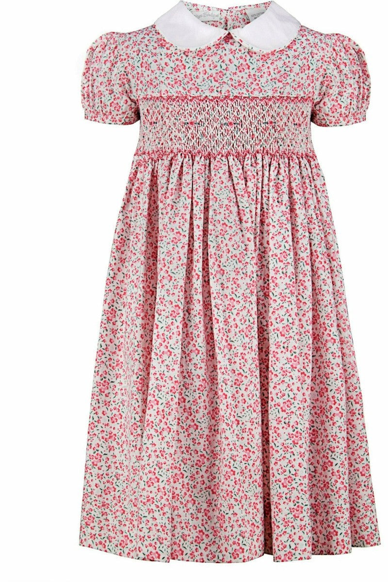 Pink Floral Yoke Hand Smocked Dress (Babies & Toddlers) 2 - Carriage Boutique