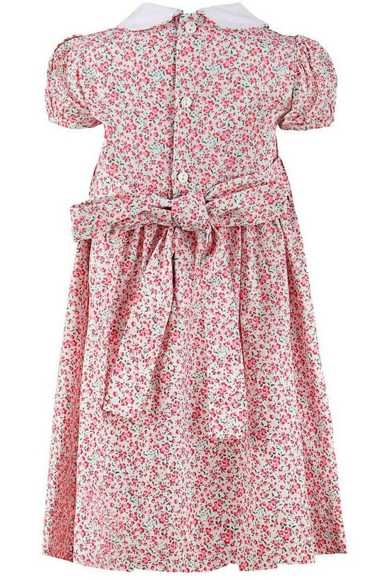 Pink Floral Yoke Hand Smocked Dress (Babies & Toddlers) 4 - Carriage Boutique 