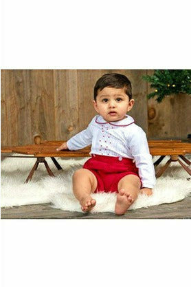 Red Mistletoe Bobbie Suit - Baby Boy