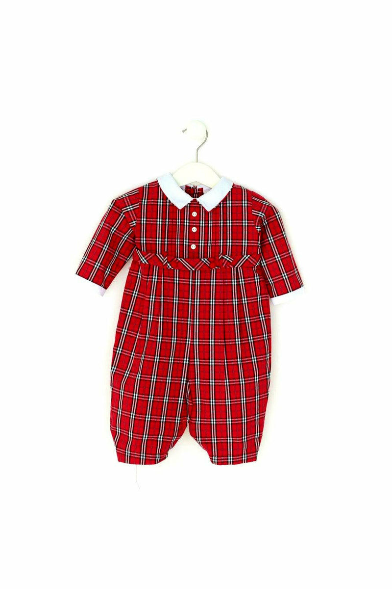 carriage boutique - red plaid baby boy longall
