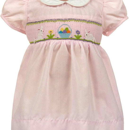 easter dresses for baby girl Smocked Bunnies Classic Easter Baby Girl Yoke Dress – Carriage Boutique