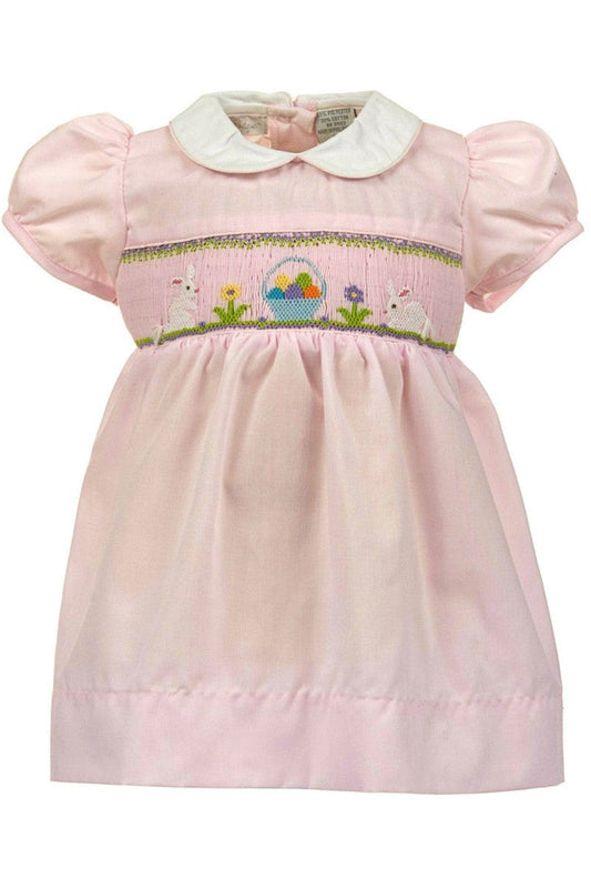 Smocked Bunnies Easter Baby Girl Dress Outfit - Carriage Boutique