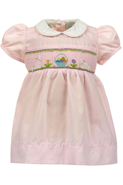 Smocked Bunnies Easter Baby Girl Dress Outfit - Carriage Boutique