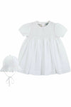 Special Occasion Voile Baby Girl Christening Dress with Bonnet - Carriage Boutique