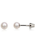 Sterling Silver Baby Pearl Earrings for Christening Gift - Carriage Boutique