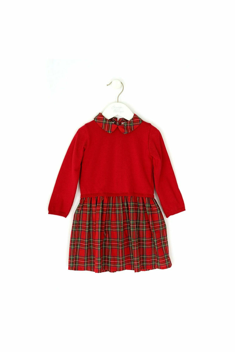 Toddler Knit Plaid Long Sleeve Dress - Carriage Boutique