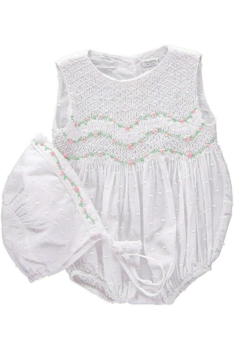 Whimsical Baby Girl Bubble Romper with Bonnet